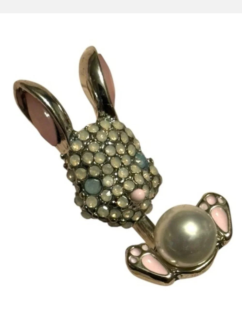 Betsey Johnson Rhinestone Bunny Barbell Stud Earrings NWT/NIB